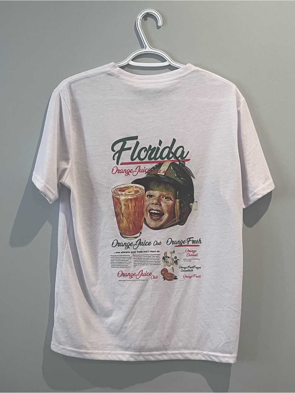Florida Orange Juice Graphic Tee - White